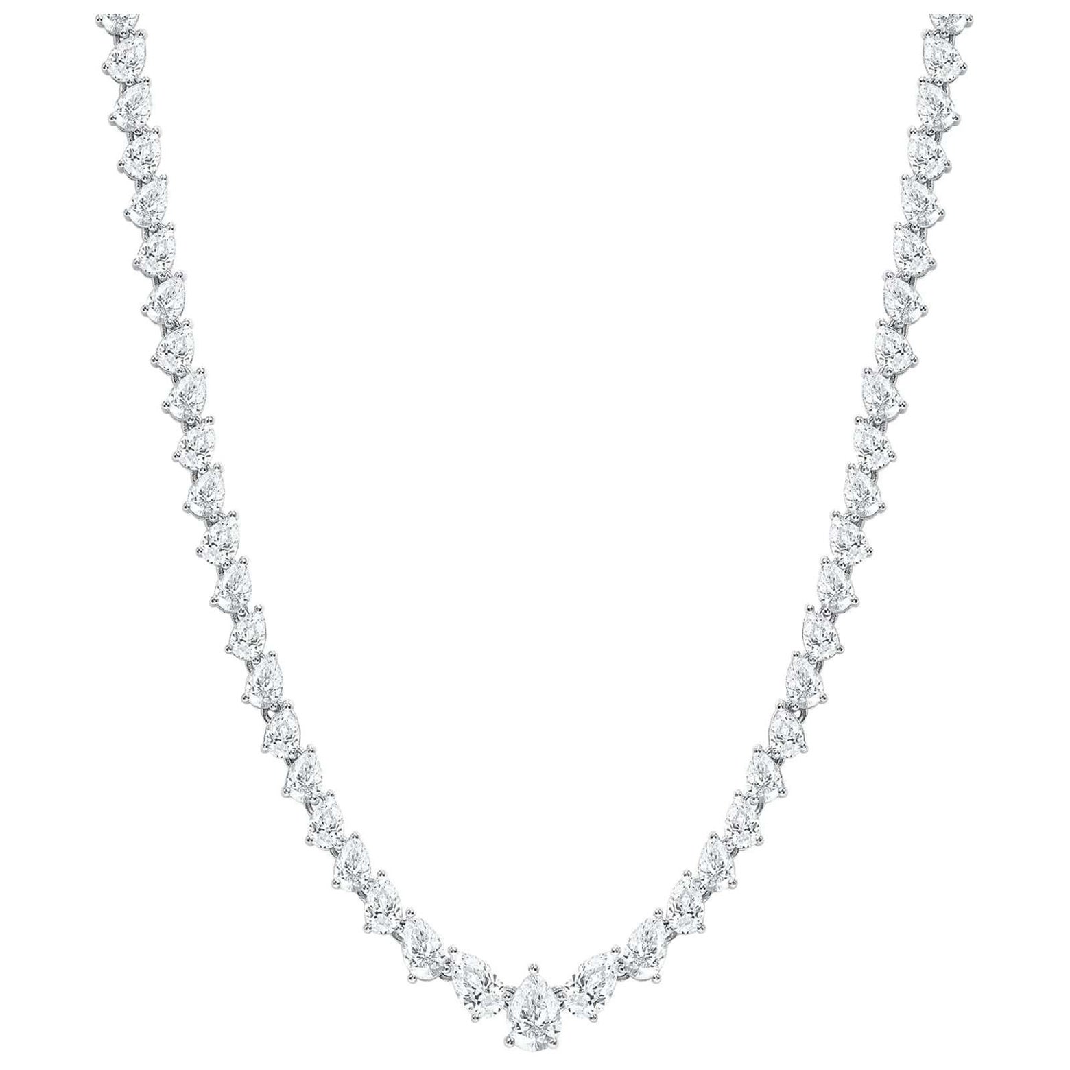 Kamila's Diamond Pear Shaped Necklace For Sale