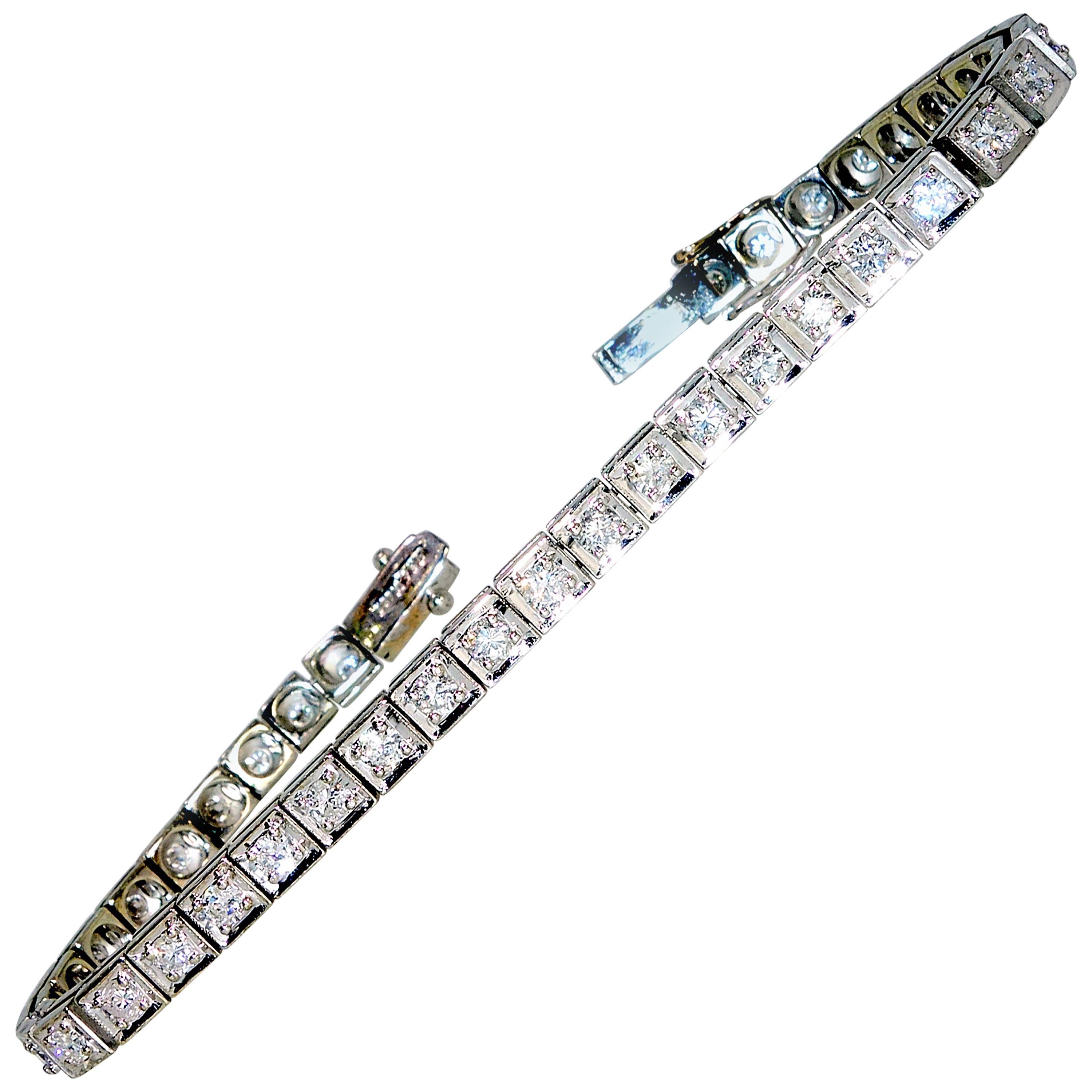 1950s Diamond Gold Straight line bracelet