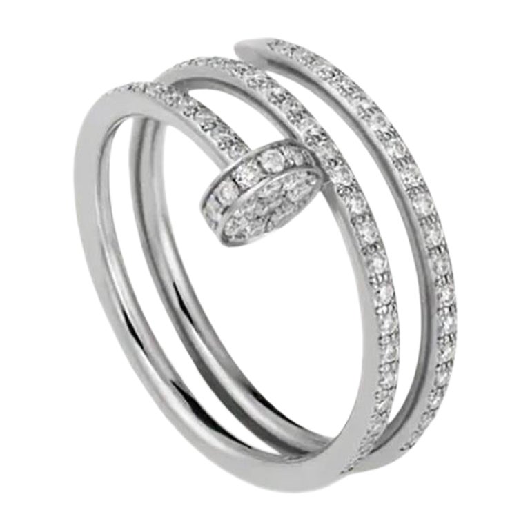 Cartier Juste Un Clou Ring in 18k White Gold and Diamonds For Sale