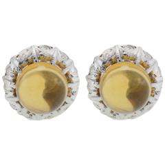 Topaz Diamond White Gold Earrings