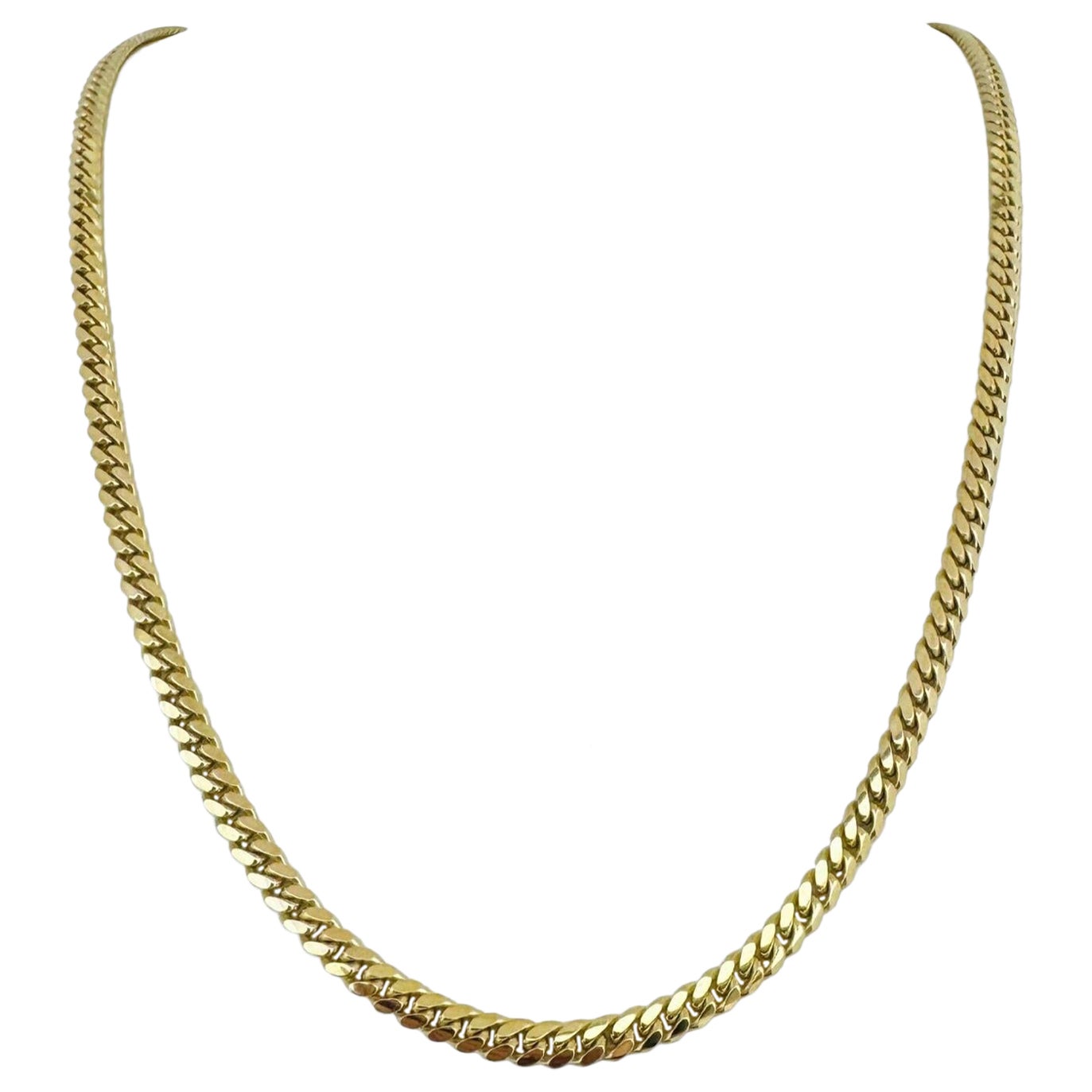 10 Karat Yellow Gold Solid Heavy Men's Cuban Link Chain Necklace 