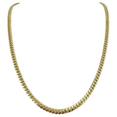 10 Karat Yellow Gold Solid Heavy Men's Cuban Link Chain Necklace 