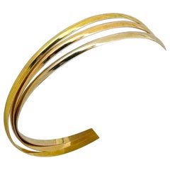 18 Karat Tri Tone Gold Solid Ladies Rolling Bangle Bracelets 
