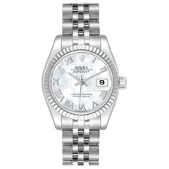Rolex Datejust Steel White Gold Mother of Pearl Dial Ladies Watch 179174