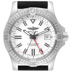 Breitling Chronomat GMT White Dial Steel Mens Watch A32397 Box Card