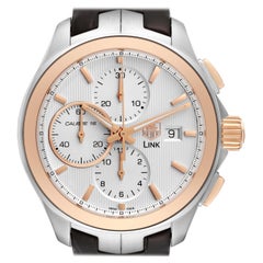 TAG Heuer Montre chronographe pour hommes CAT2050 à maillons en acier et or rose