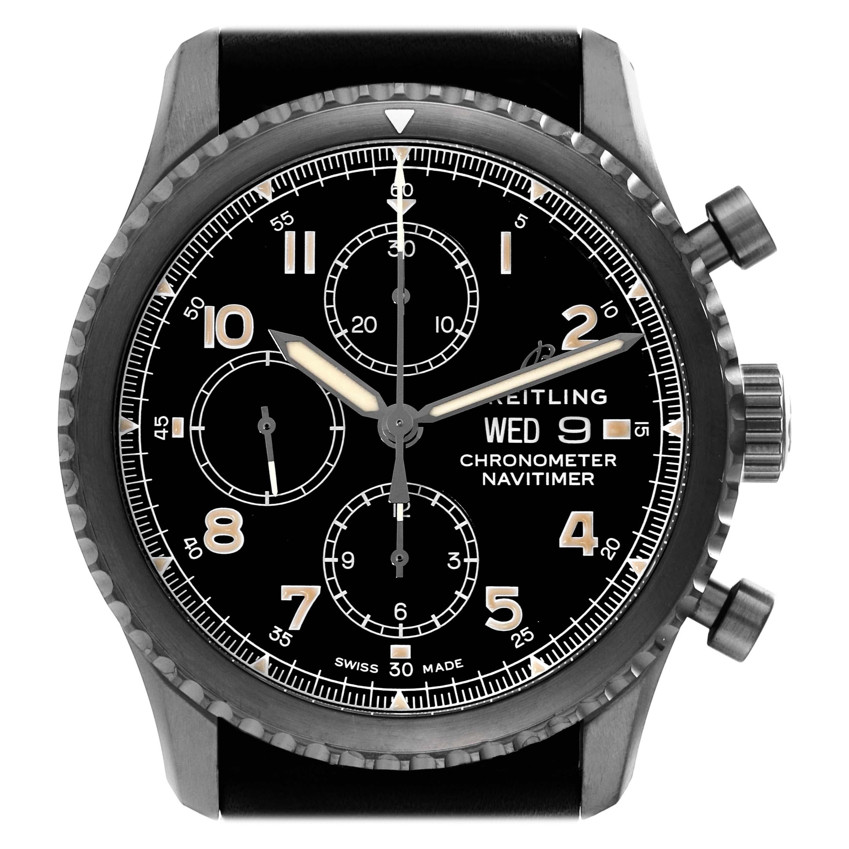 Breitling Navitimer 8 Chronograph 43 DLC Steel Mens Watch M13314 Unworn For Sale