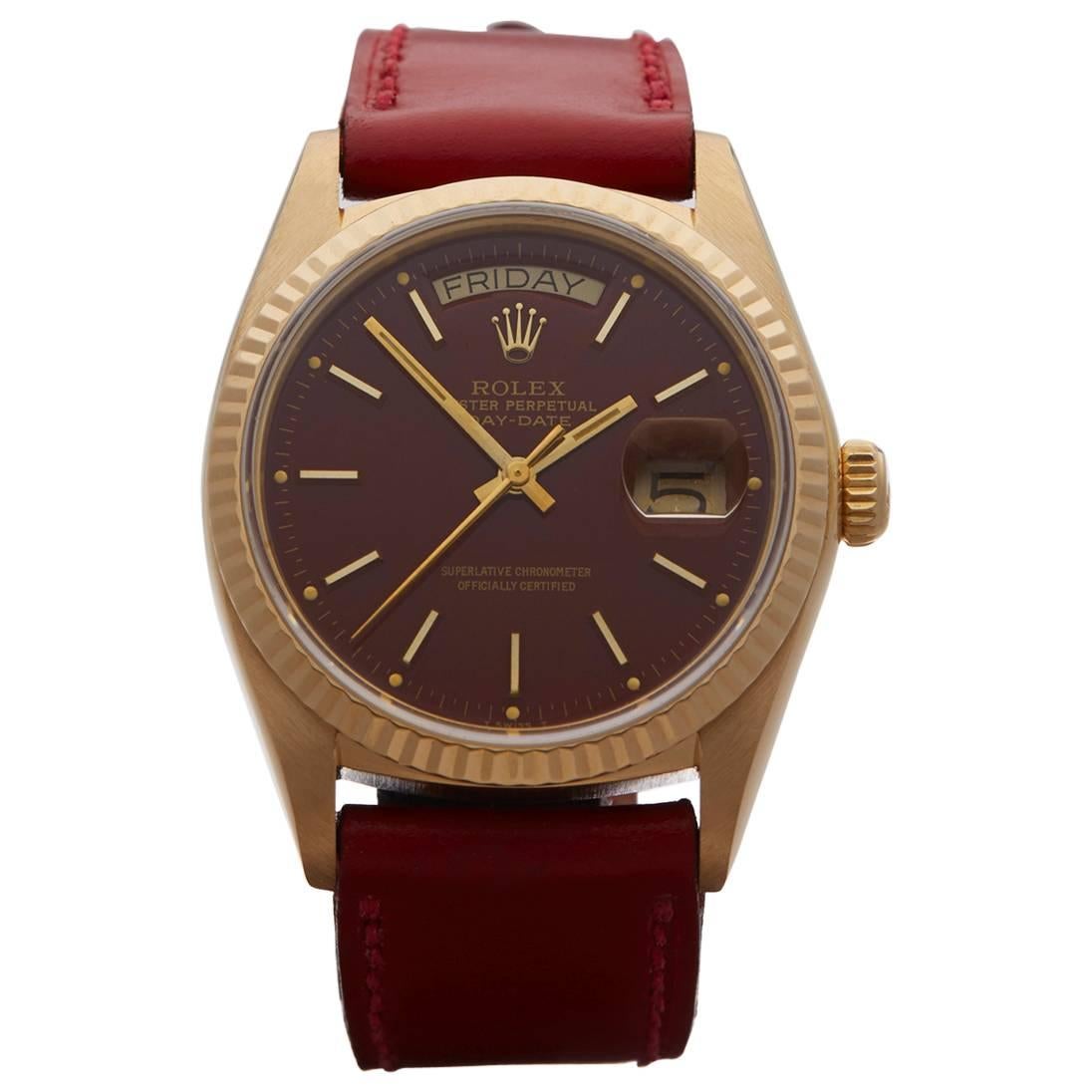 Rolex Day-Date ox blood stella gents 18038 watch