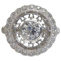 Fantastic 0.80 Carat Diamond Filigree Engagement Ring in Platinum