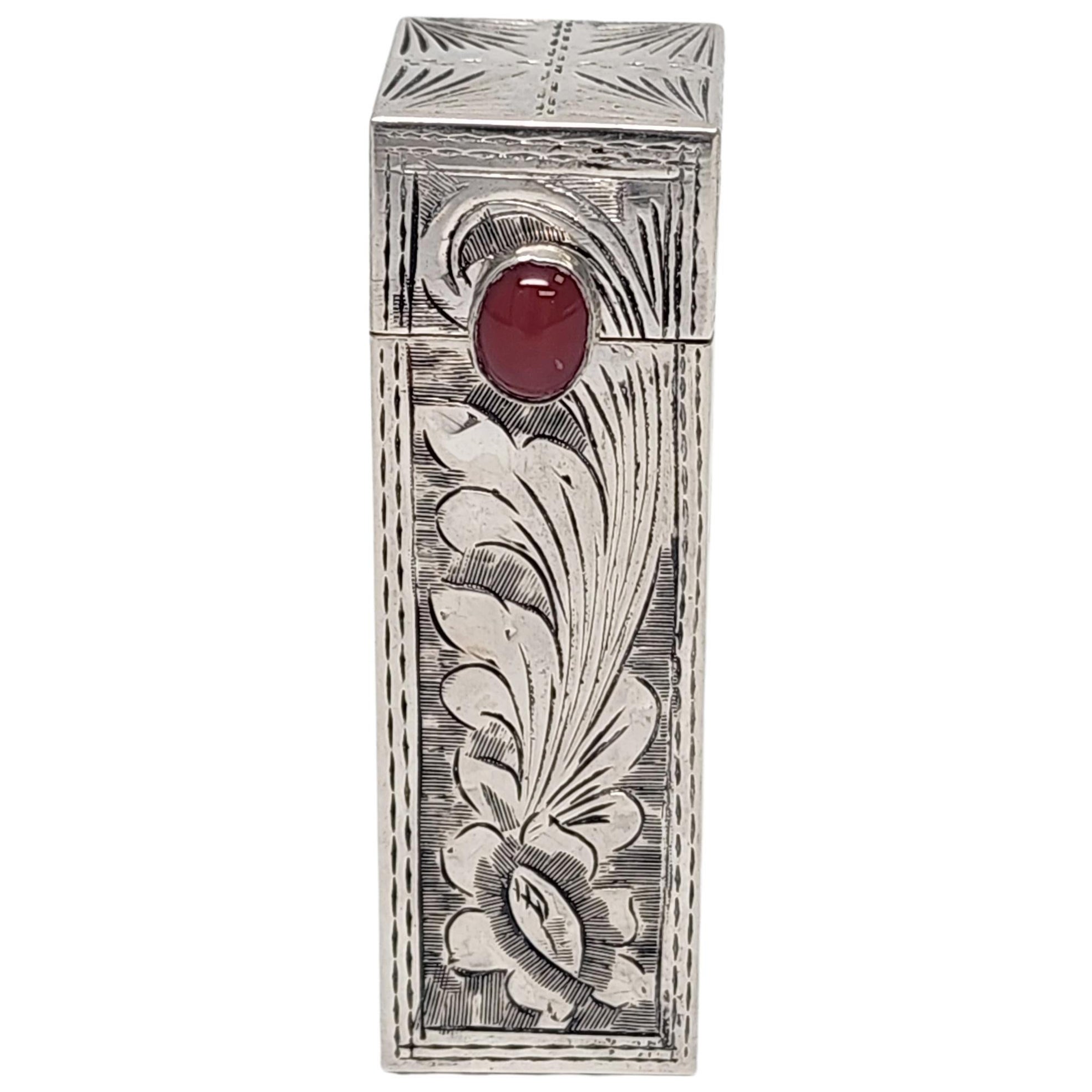 Vintage 800er Silber Italien Lippenstift-Spiegeltasche #16523, Vintage im Angebot