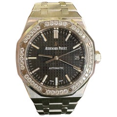 Used Audemars Piguet Royal Oak Ladies Watch with Factory Diamond Bezel REF 15451ST