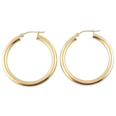 Vintage  14K Yellow Gold Hoop Earrings #14557