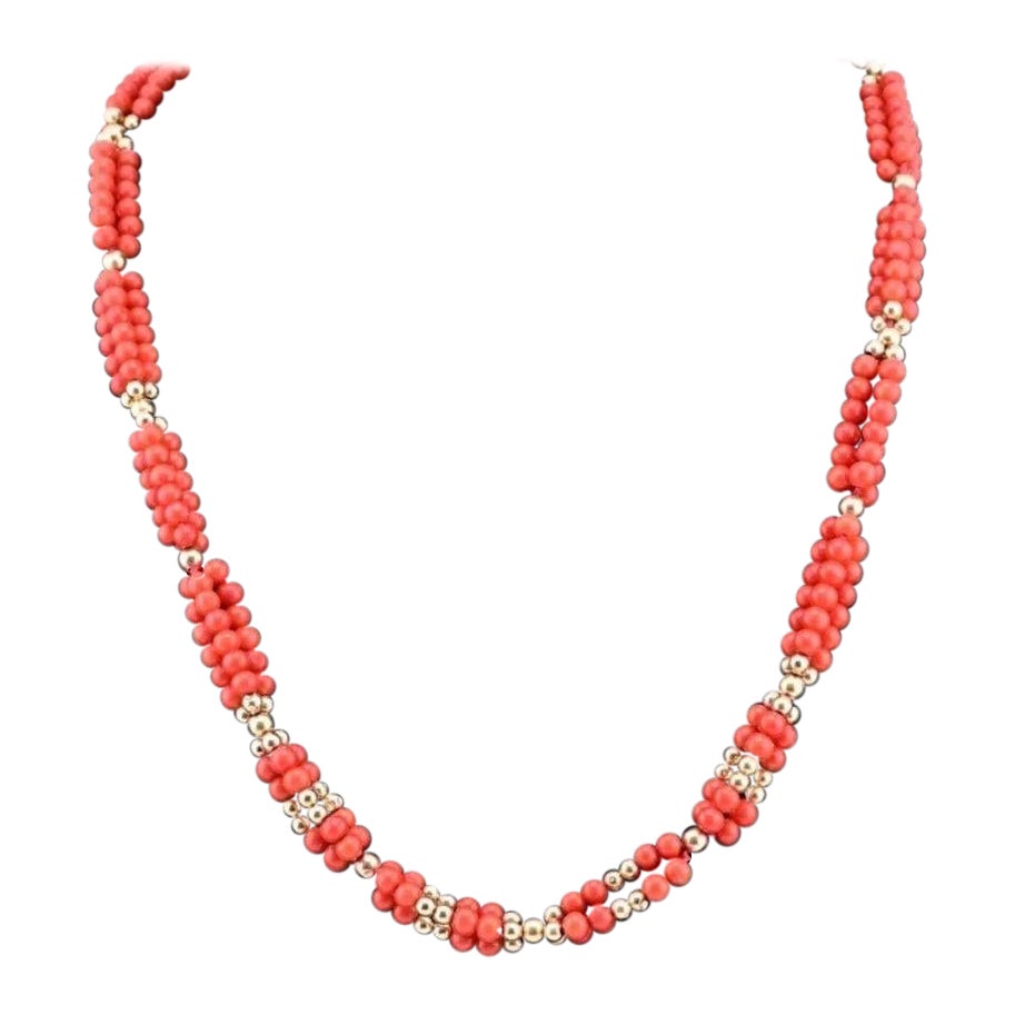 Gorgeous Red Blood Coral Necklace With Natural Non Treated Coral For Sale