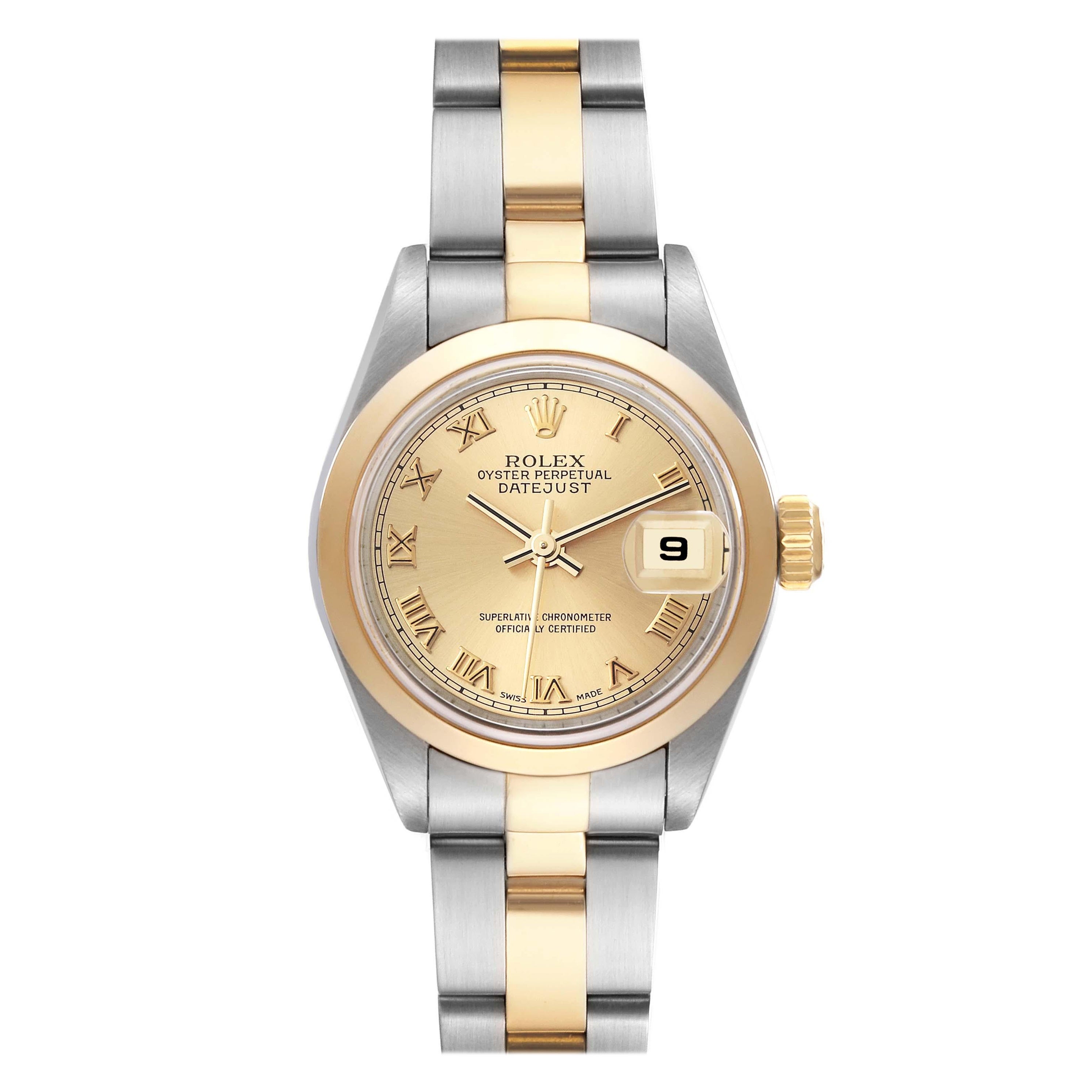 Rolex Datejust Steel Yellow Gold Champagne Dial Ladies Watch 79163 For ...