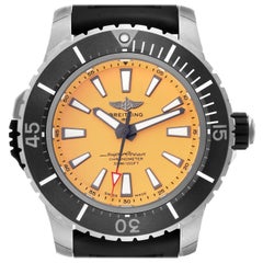 Breitling Superocean Yellow Dial Titanium Mens Watch E17369 Unworn