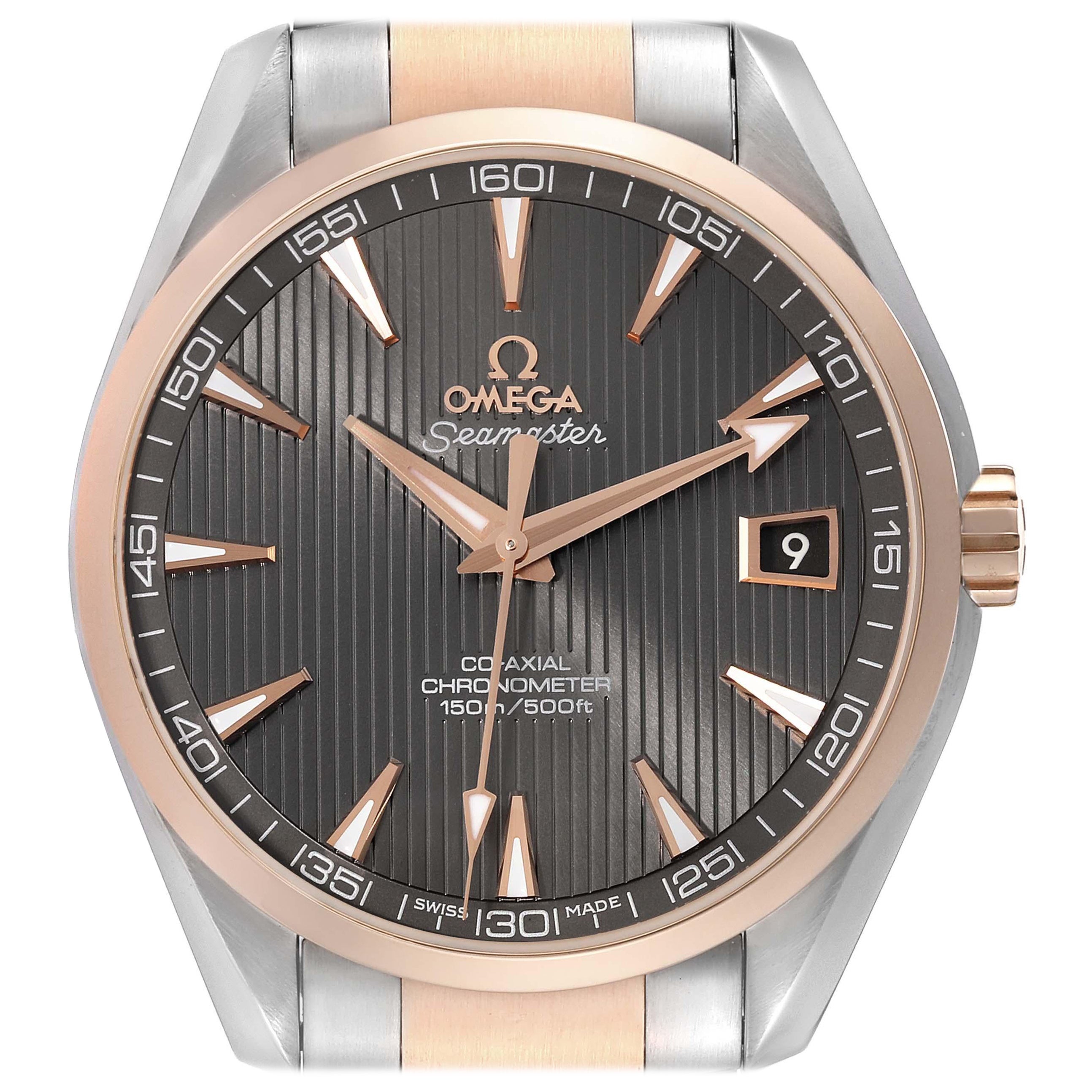 Omega Seamaster Aqua Terra Steel Rose Gold Watch 231.20.42.21.06.001 Box Card