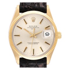 Rolex Date Yellow Gold Champagne Dial Vintage Mens Watch 1503 Box Papers