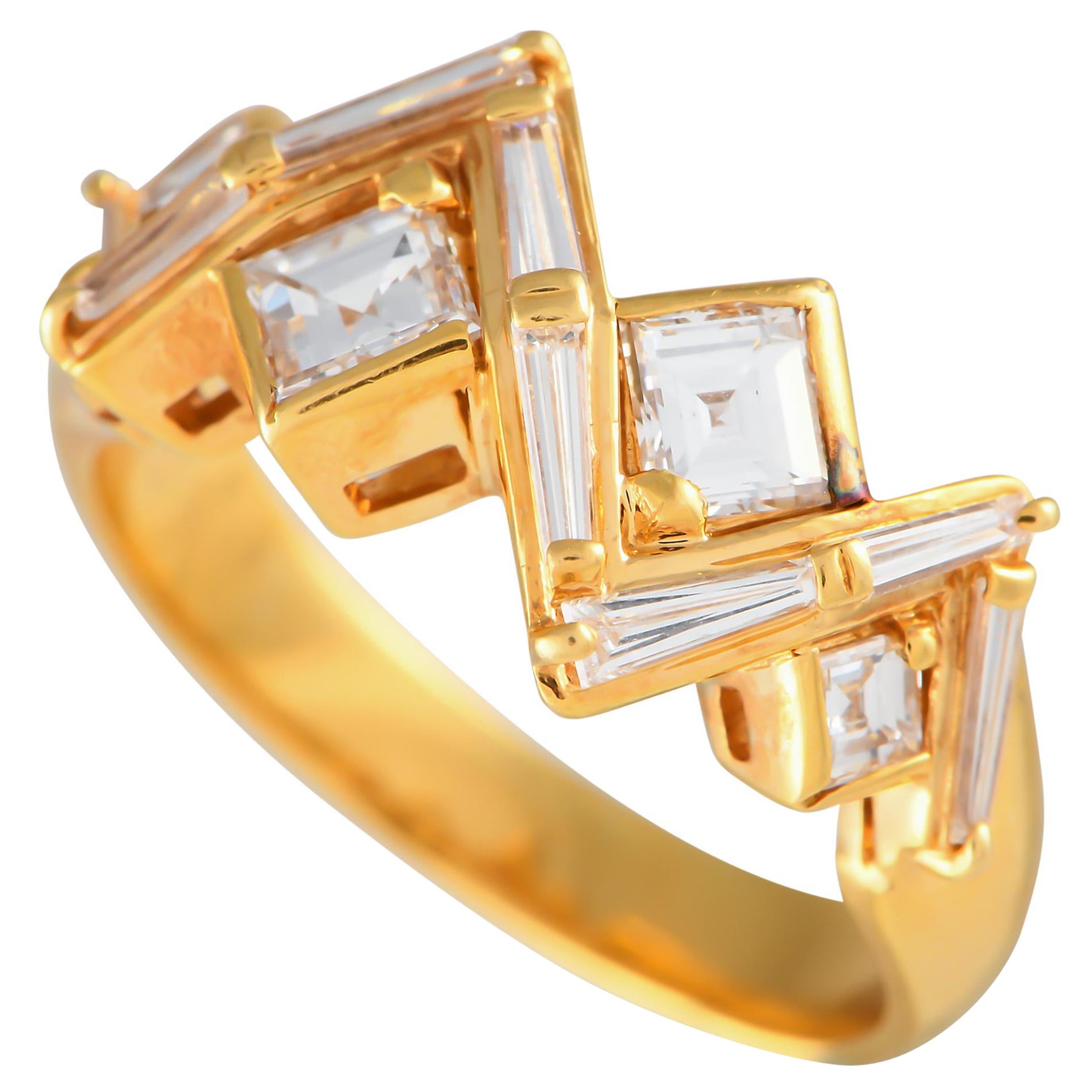 18K Yellow Gold 1.04ct Diamond Ring For Sale