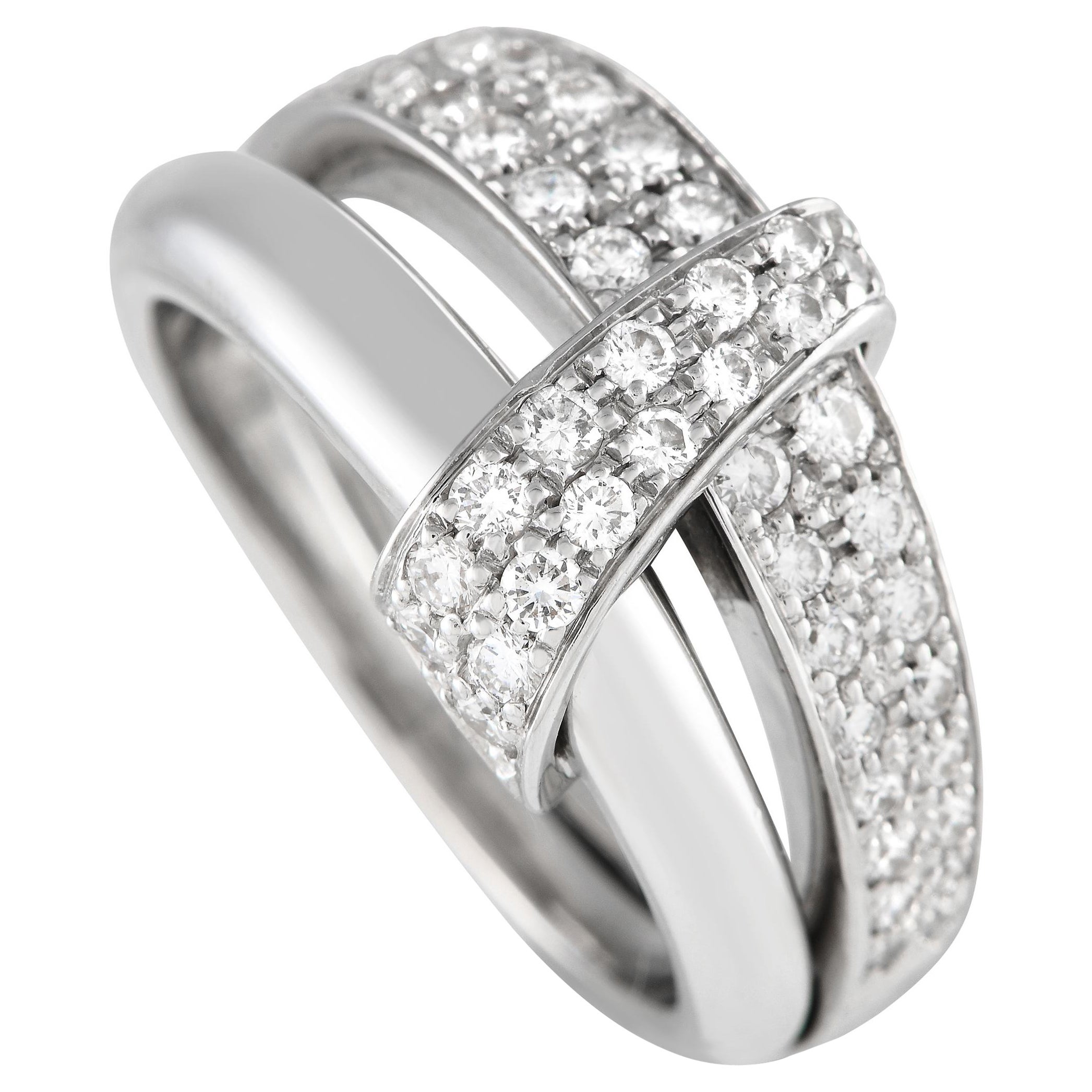 Asprey 18K White Gold 0.65ct Diamond Ring For Sale