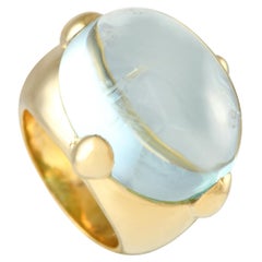 Vintage Pomellato 18K Yellow Gold Aquamarine Ring