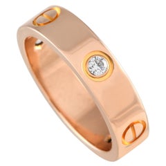 Cartier LOVE 18K Rose Gold 3 Diamond Ring