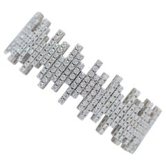 Bracelet moderne en or blanc 18 carats et diamants de 16,60 carats.