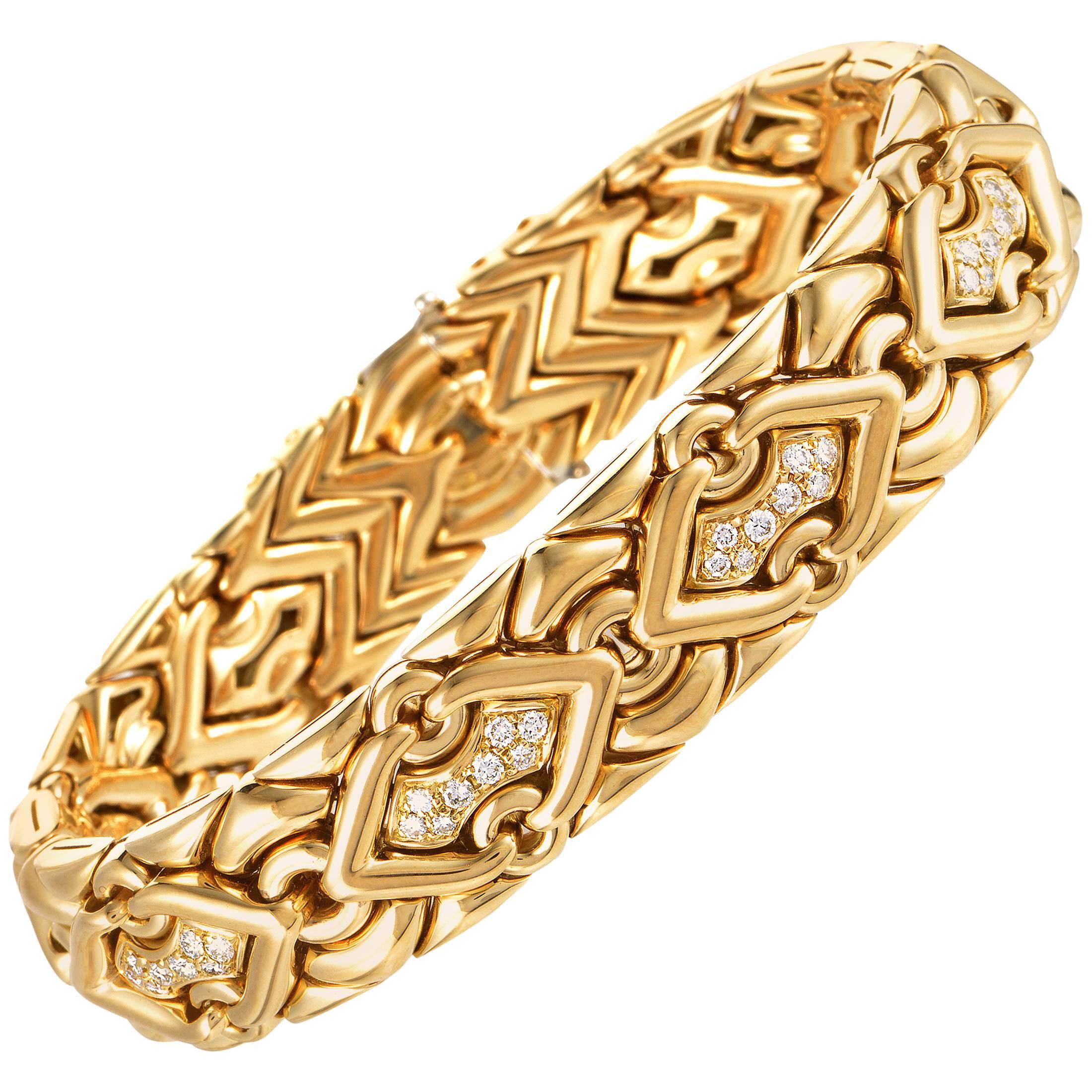 Bulgari Trika Yellow Gold Diamond Bracelet