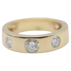 Bague à anneau en or jaune 14 carats avec diamants de 0,95 carat 
