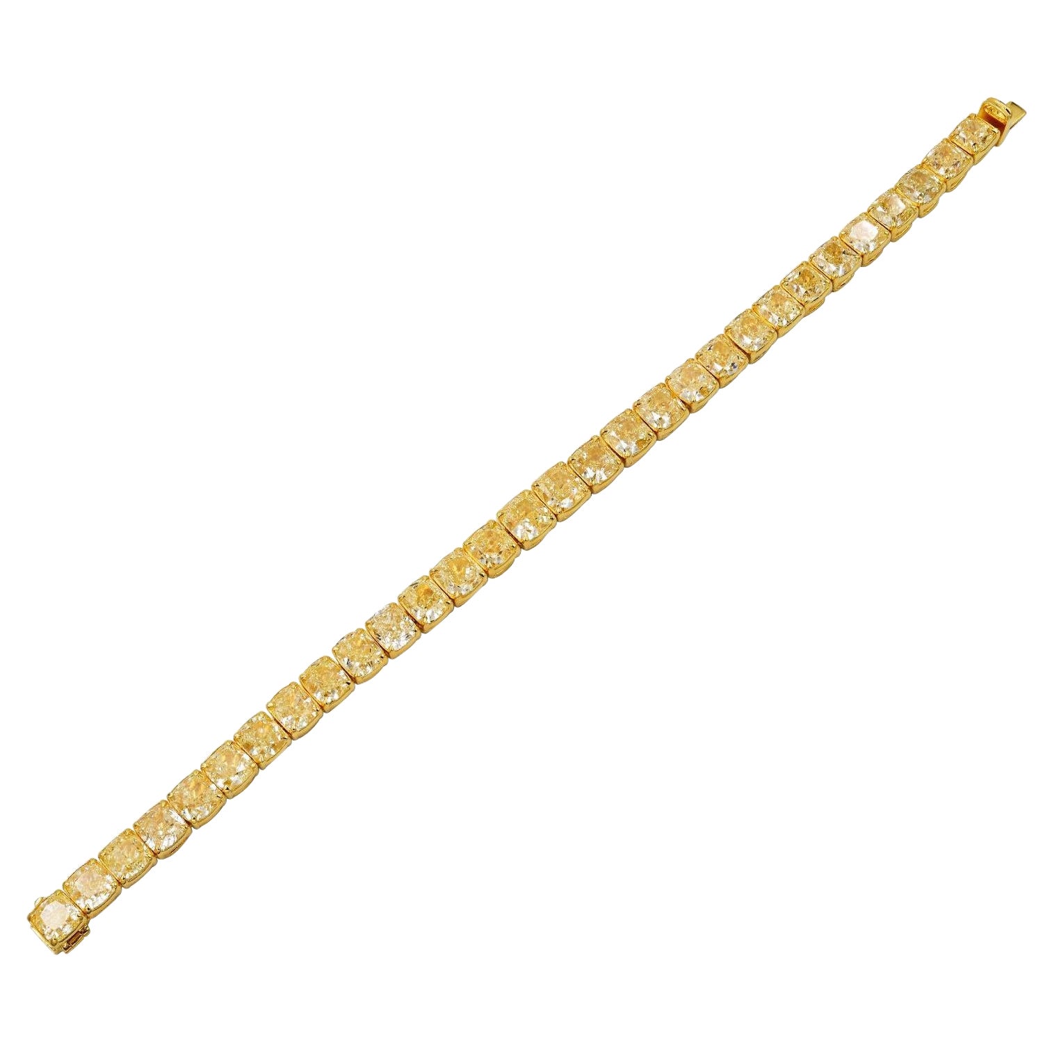 Spectra Fine Jewelry 32.83 Carat Yellow Diamond Bracelet For Sale