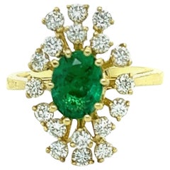 Anillo de oro amarillo con diamante esmeralda natural certificado por GIA de 1,87 quilates