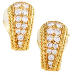 Van Cleef & Arpels Yellow Gold Diamond Clip-on Earrings