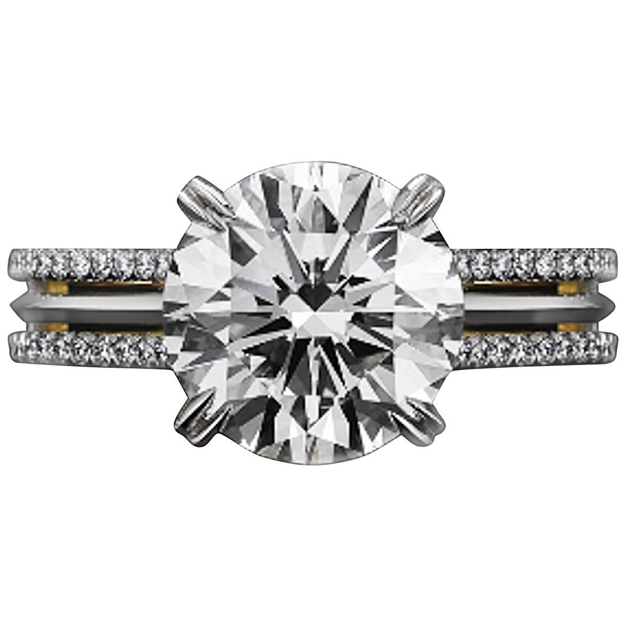 Alexandra Mor Signature Brilliant-Cut 1.05 Carat Diamond Engagement Ring For Sale