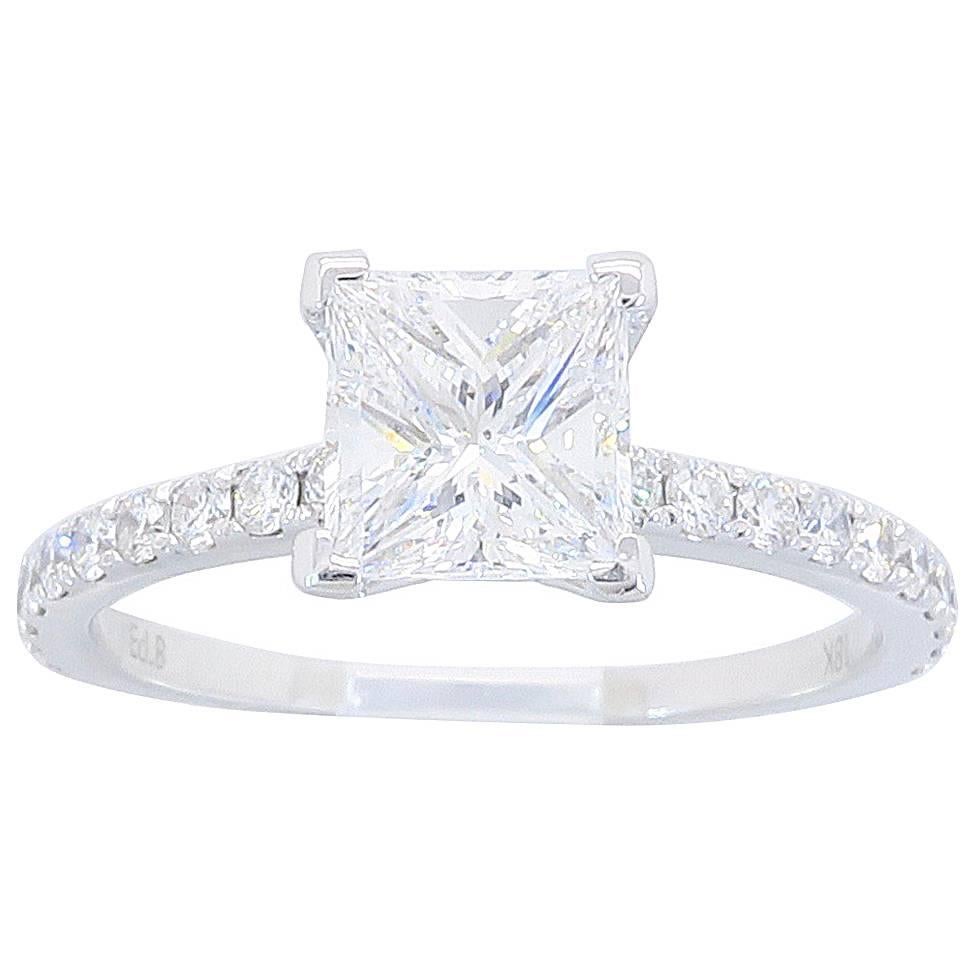  GIA 1.36 Carat Diamond Engagement Ring 