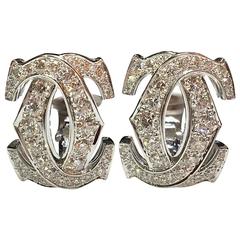 Cartier Large Double C Earrings with Diamonds
