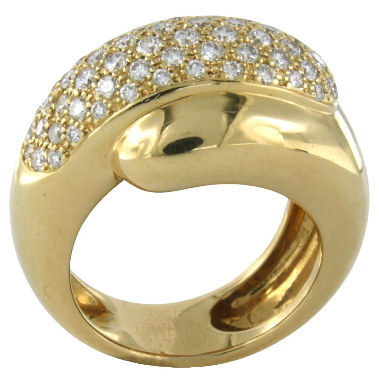 CHAUMET PARIS ring with diamonds 18k yellow gold For Sale