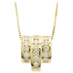14 Karat Yellow Gold 1.60 Carat Diamond Necklace