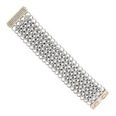 David Yurman Sterlingsilber mit 18KYG ineinandergreifender breiter Kette und Diamantarmband