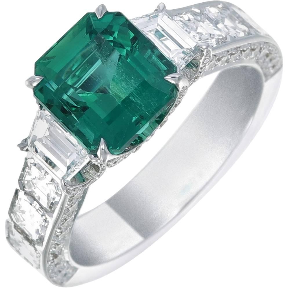 5.80 carat Emerald Diamond Ring