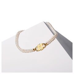 House of Sol Pearl Necklace with 24K Yellow Gold Filled HoS Lock
