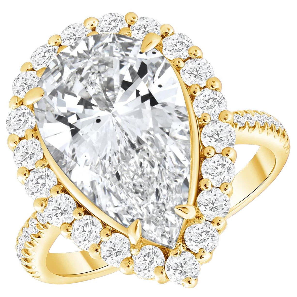 For Sale:  Katalina's Pear Shape Halo Engagement Ring