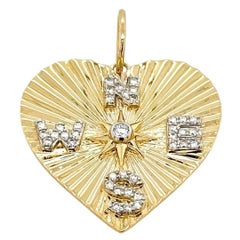 North East South West Diamond Heart Charm