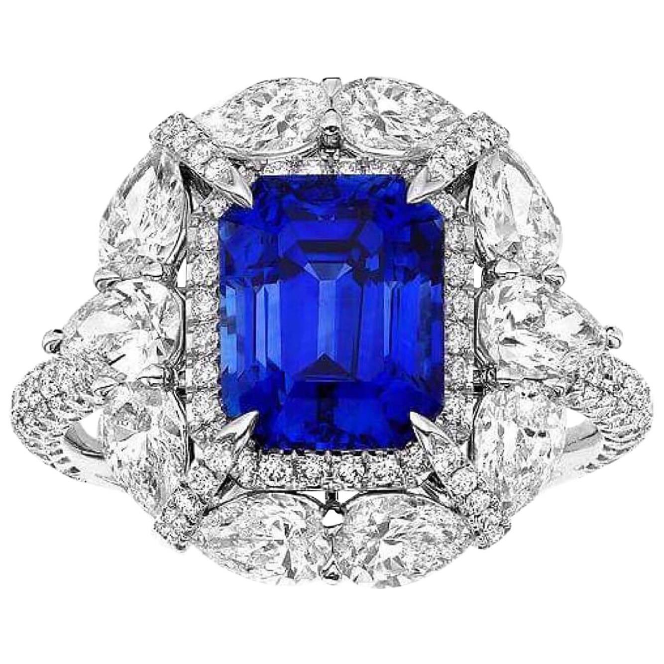 Rich Blue Unheated Ceylon Sapphire Ring