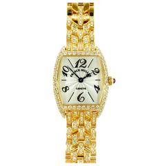 Franck Muller Cintree Curvex Yellow Gold Diamond Watch 2251 QZ D