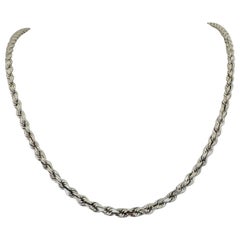 14k White Gold 40.5g Solid Diamond Cut 4.5mm Rope Chain Necklace 22"