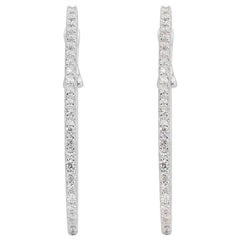 18K White Gold Hoop Earrings with 0.58ct Natural Diamonds