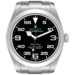 Rolex Oyster Perpetual Air King Green Hand Steel Mens Watch 116900 Box Card