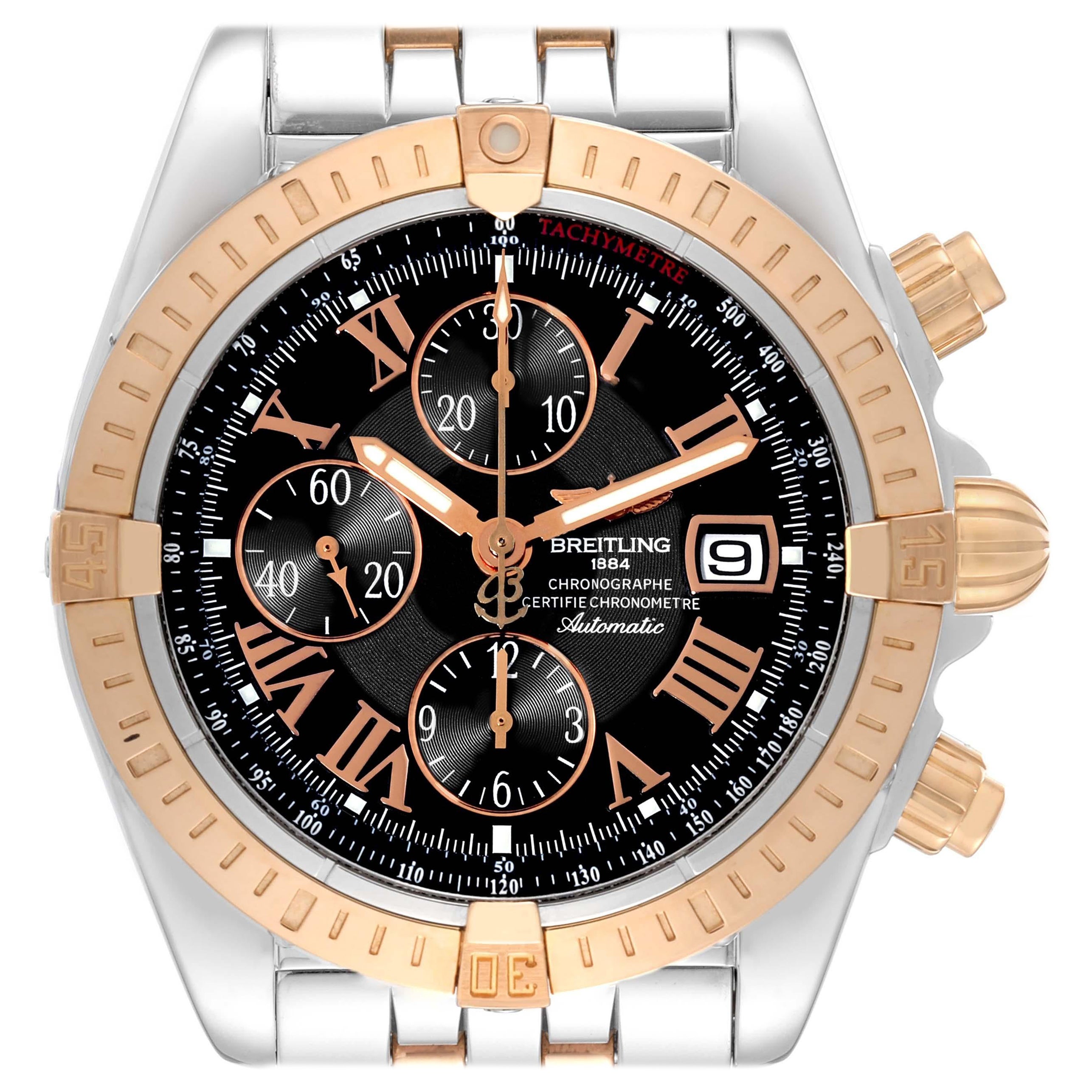 Breitling Chronomat Evolution Steel Rose Gold Mens Watch C13356