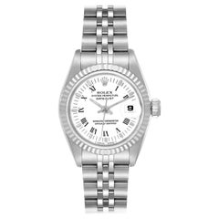 Rolex Datejust 26 Steel White Gold Roman Dial Ladies Watch 69174