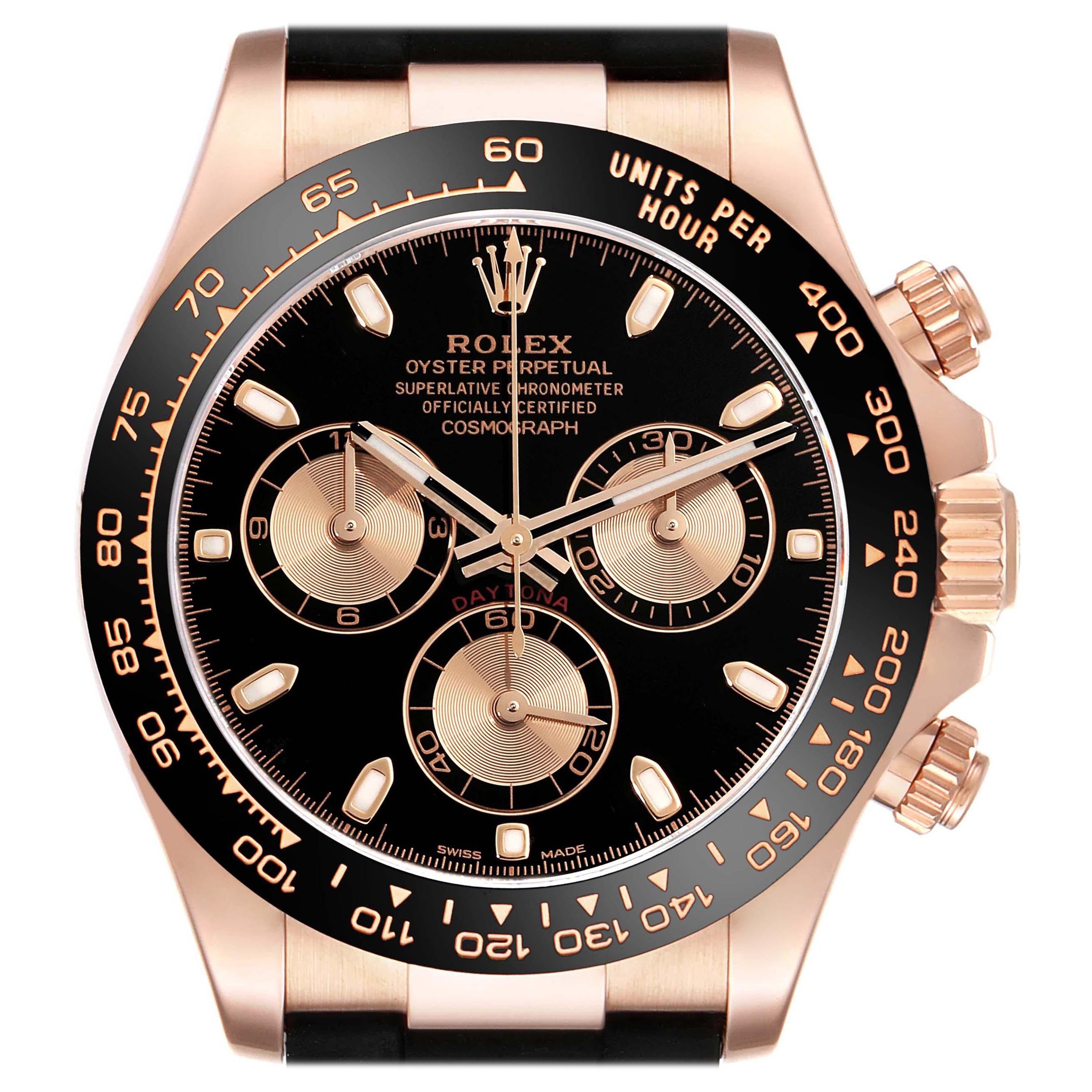 Rolex Cosmograph Daytona Rose Gold Mens Watch 116515 Box Card For Sale