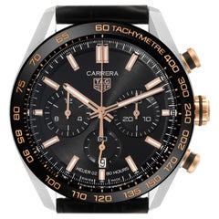 Tag Heuer Carrera Chronograph Steel Rose Gold Mens Watch CBN2A5A Box Card